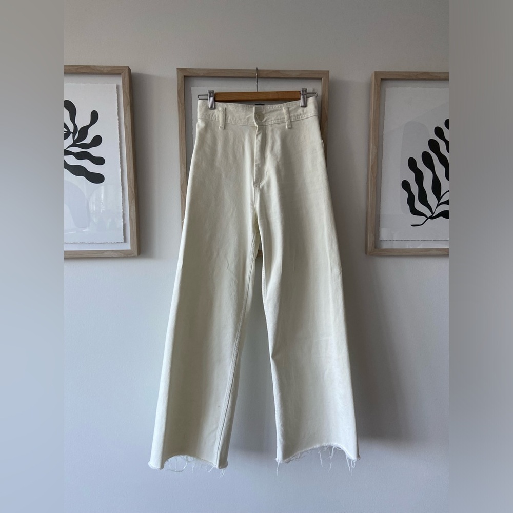 White Zara Wide-Leg Jeans